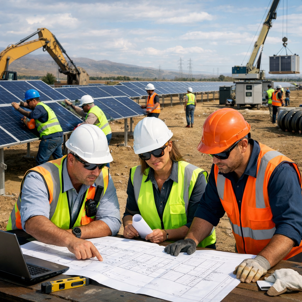 Ground Mount Solar Array Construction Site